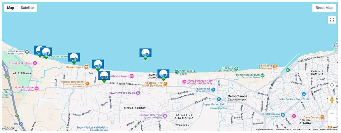 Our Location - Ammoudara (Amoudara Beach) Heraklion, Alsus Boutique Hotel 2 Awarded Blue Flag beaches for Ammoudara Heraklion Crete 2024 1170x456 1